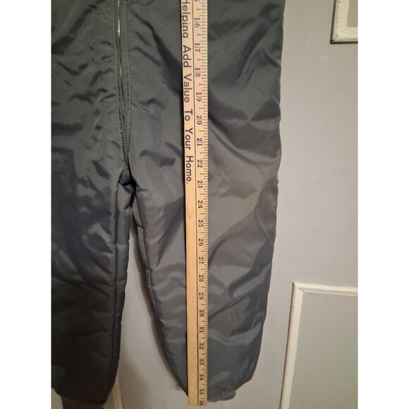 Vtg Weather Tamer Snow Pants Bibs Gray Nylon Kids Size 5T Zip Up & Buttons Ski - Picture 7 of 10